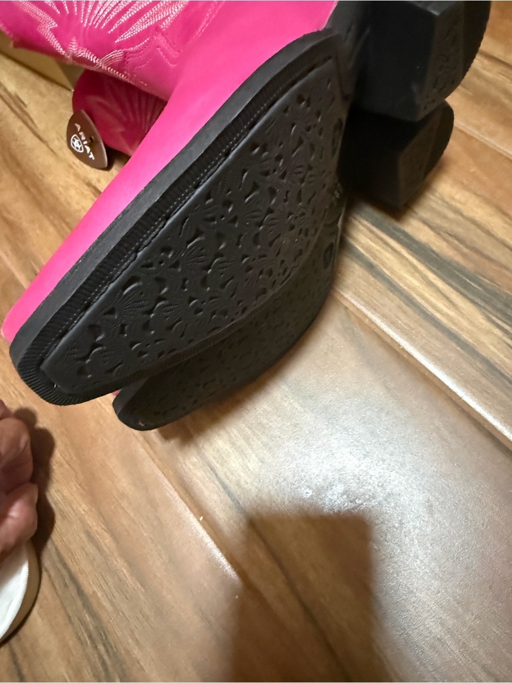 Ariat Hot Pink Western Heeled Cowboy Boots - Picture 3 of 5